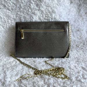 Sleek Grey/Gold mini shoulder bag